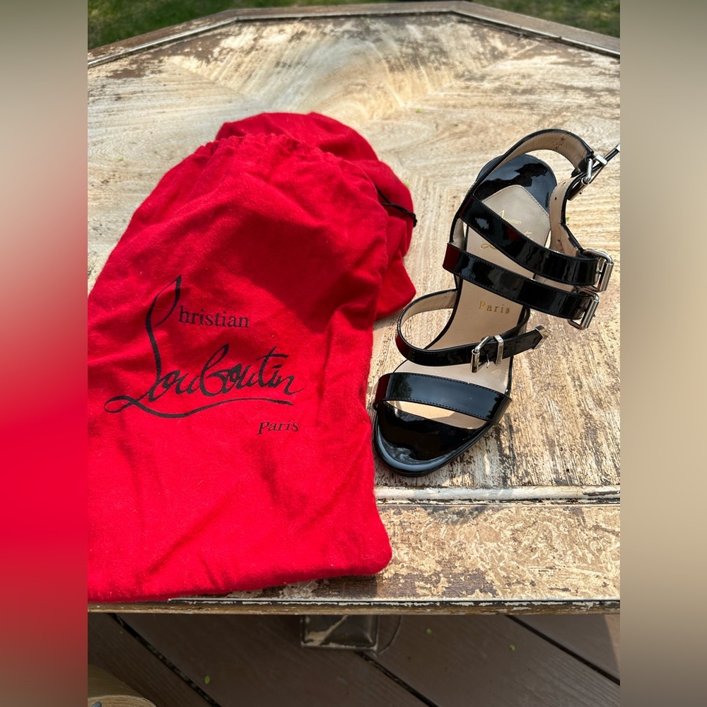 Christian Louboutin patent leather gladiator sandals
